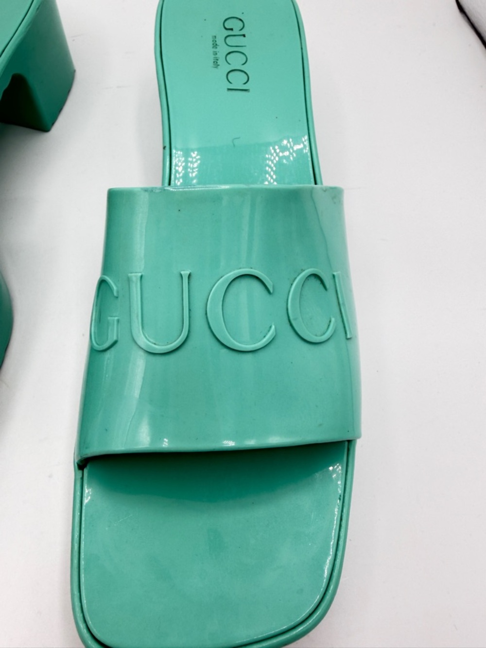 GUCCI Women's Mint Green
Platform Slide Mules size 39 - Picture 3 of 13